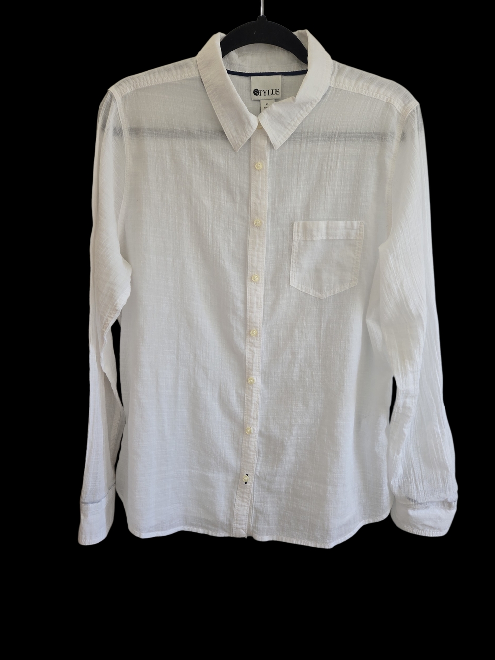 STYLUS White Lightweight Button-Down Shirt